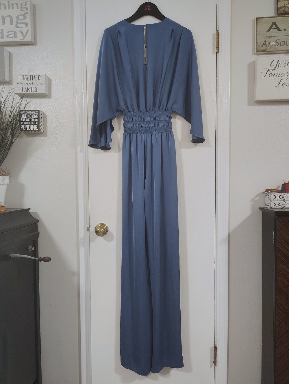 NWT $545 Ramy Brook Cheri Wide Leg Jumpsuit "True Blue" Women's XS Quiet Luxury - Picture 6 of 12